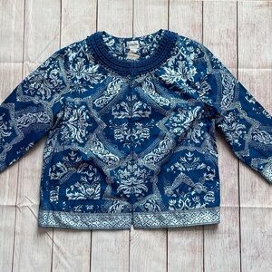 Chicos Persian luster zariah hook loop jacket top new with tags size 2 large